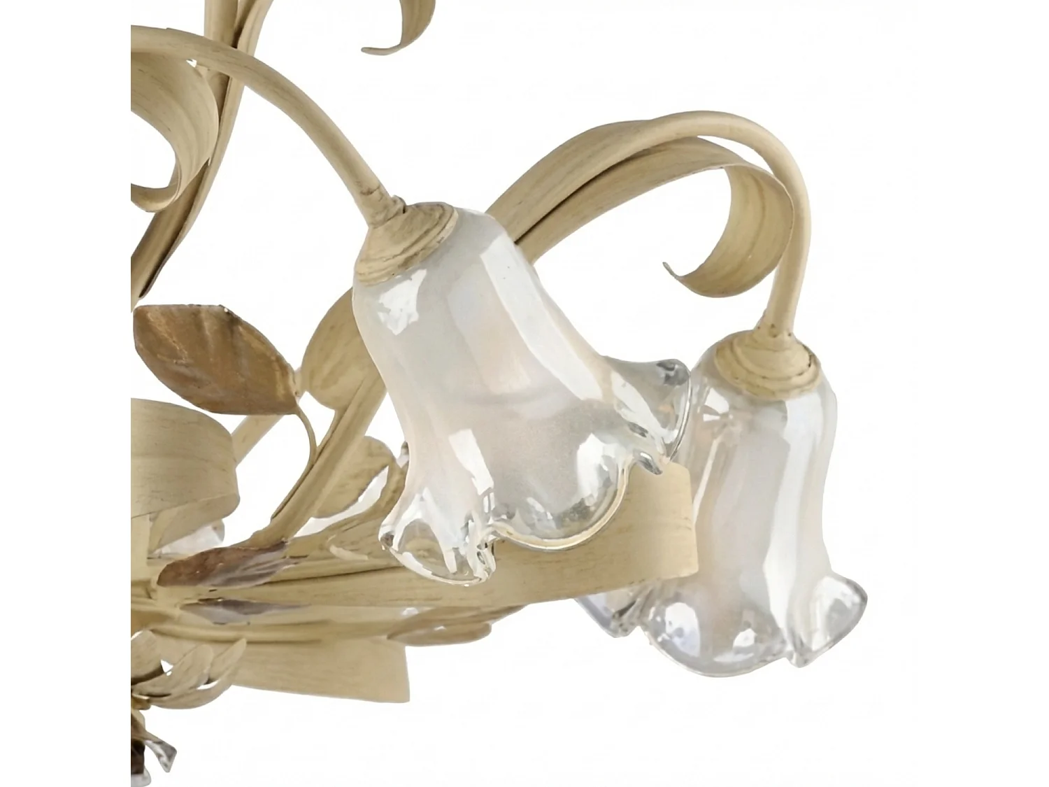 Cesto - Kronleuchter aus elfenbeinfarben gebeiztem und lackiertem Eisen, 5 Lichter 142 - Ø65 - BL274-5-AV