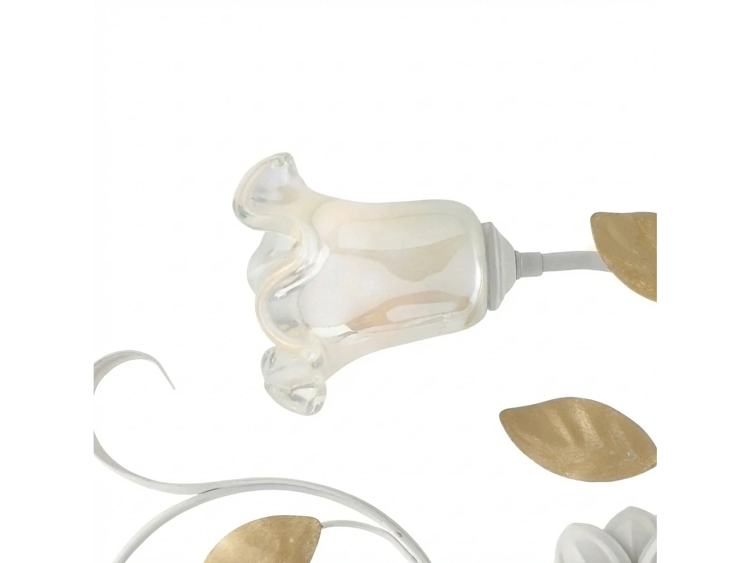 Bonetti Illumina -  Cesto - Shabby weiß lackierte Eisendeckenleuchte 3 Lichter H.17 - Ø56 - BL274-PL3-BCO