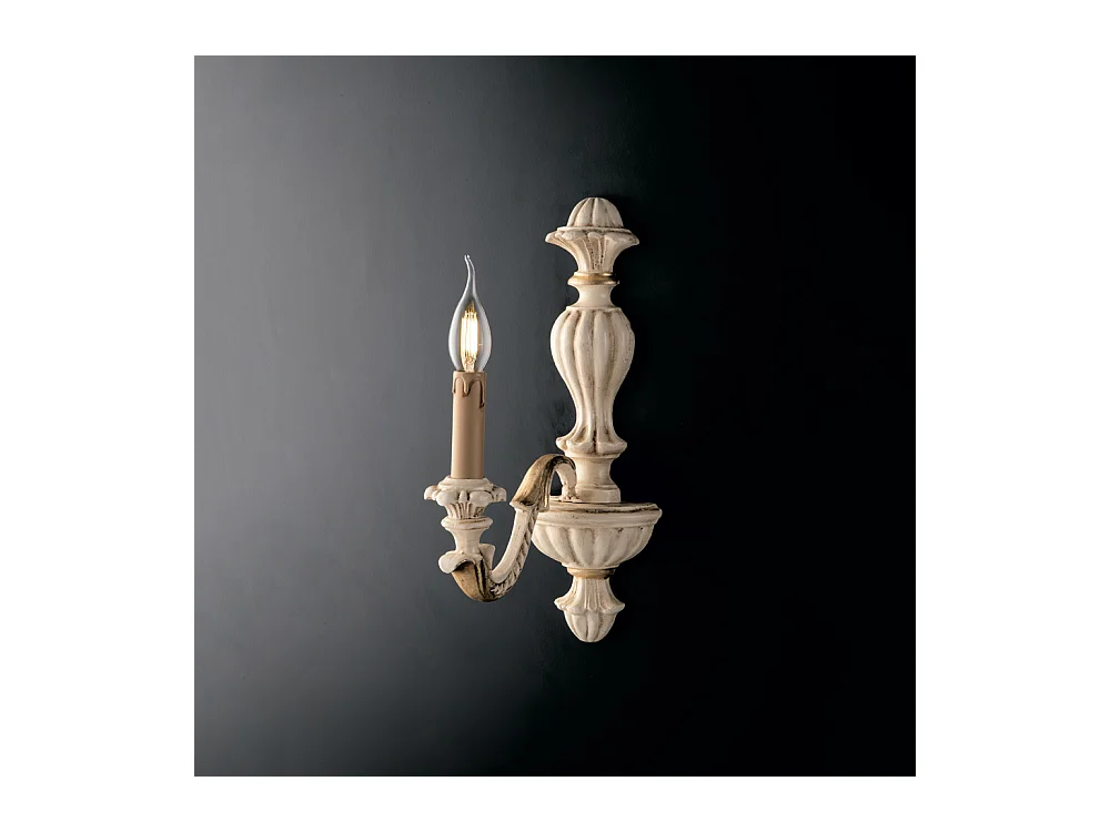 Leonardo Applique en bois ivoire et feuille d'or 1 lumière .14 P.24 BL180-AP1-AV