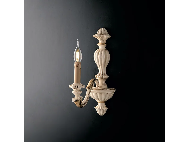 Leonardo Applique en bois ivoire et feuille d'or 1 lumière .14 P.24 BL180-AP1-AV