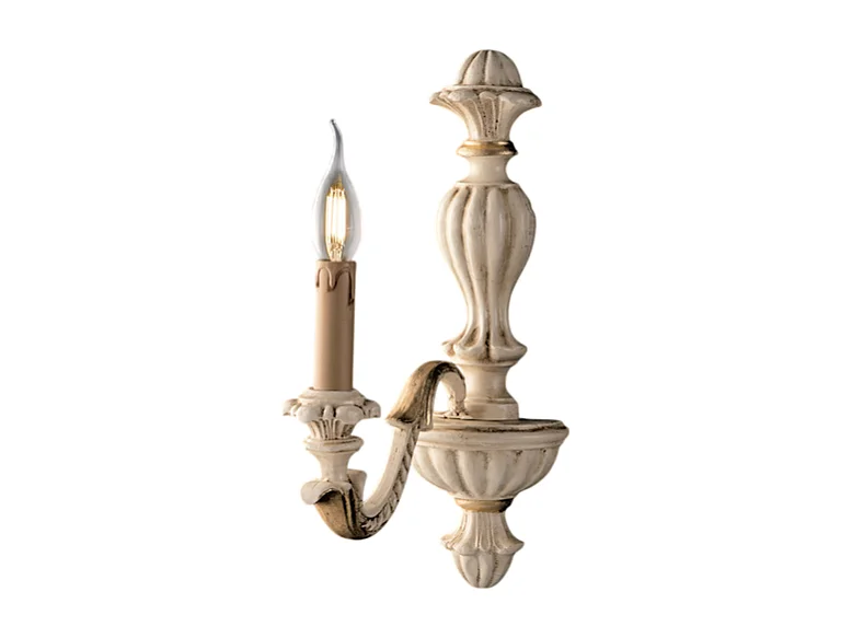 Bonetti Illumina -  Leonardo - Wandleuchte aus Elfenbeinholz und Blattgold 1 Licht .14 - P.24 - BL180-AP1-AV