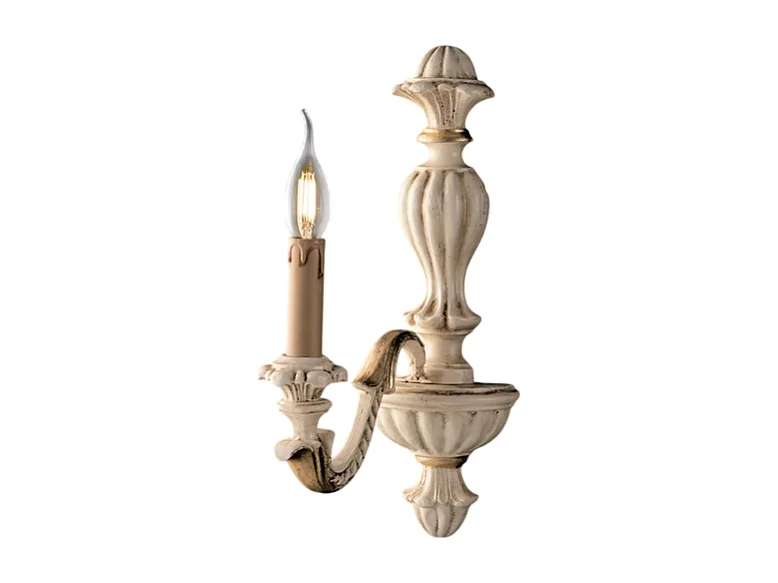 Leonardo - Wandlamp in ivoorhout en bladgoud 1 lichts .14 - P.24 - BL180-AP1-AV