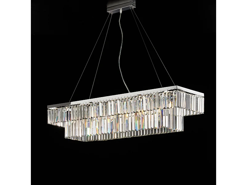 Amadeus - Zawieszenie z mosiądzu i chromowanego żelaza z kryształkami, 8 lamp L.104 X 32 - BL262-8-CR