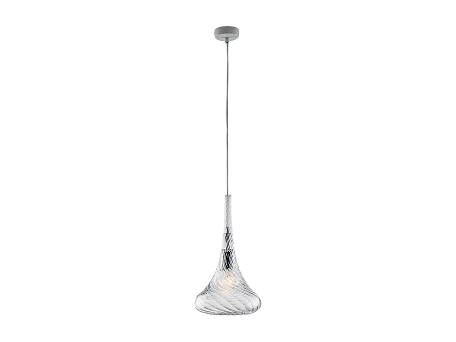 Nemesi Suspension en fer avec verre pyrex transparent 1 lumière 142 d.20 BL280-S1-TR