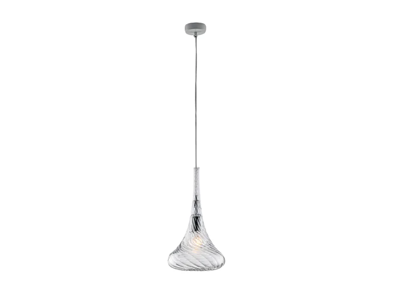 Nemesi Suspension en fer avec verre pyrex transparent 1 lumière 142 d.20 BL280-S1-TR
