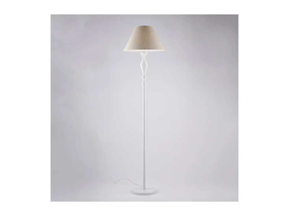 Cascina – Stehlampe aus Holz und weißem Eisen, 1 Licht und Lampenschirm D.45 .183 – Ø45 – BL265-PH-BCO
