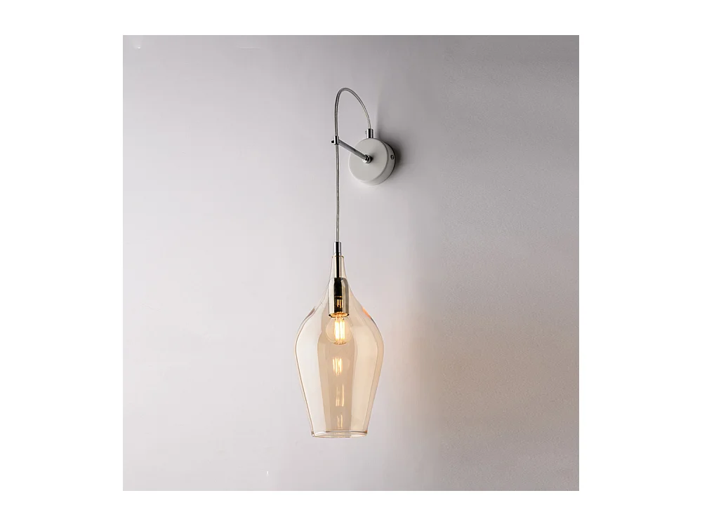 Ares Applique in ferro con vetro ambra pyrex 1 luce .14 P.21 BL273-AP1-AM