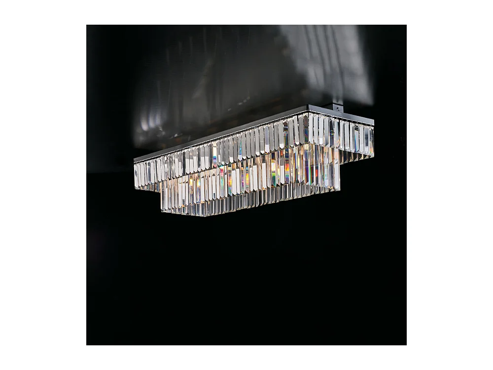 Amadeus Plafoniera in ottone e ferro cromato con strass 8 luci L.104 X 32 BL262-PL8-CR