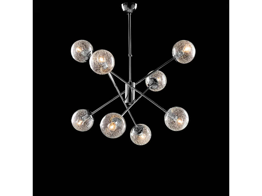 Lampadario Moderno Tresor Metallo Cromo 8 Luci E14