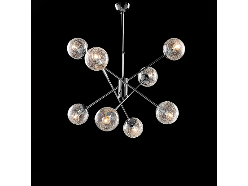 Tresor Suspension en fer chromé poli 8 lumières 100 d.73 BL215-8-CR