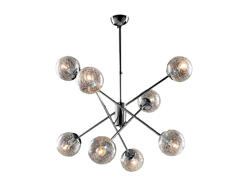 Tresor - Gepolijst chroom ijzeren hanglamp 8 lichts 100 - Ø73 - BL215-8-CR