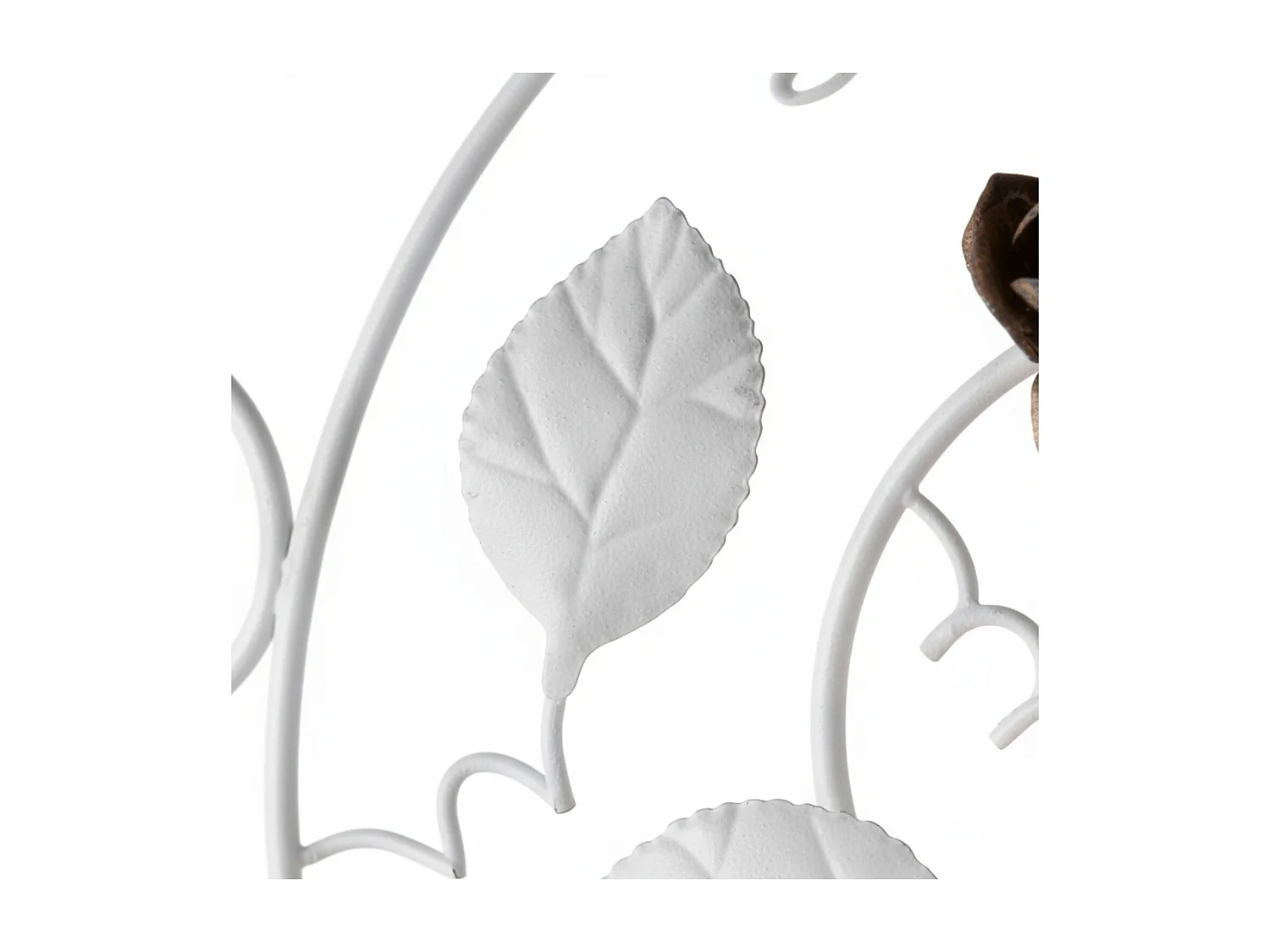 Bella Plafonnier Shabby en fer laqué blanc 5 lumières H.22 d.65 BL196-PL5-BCO