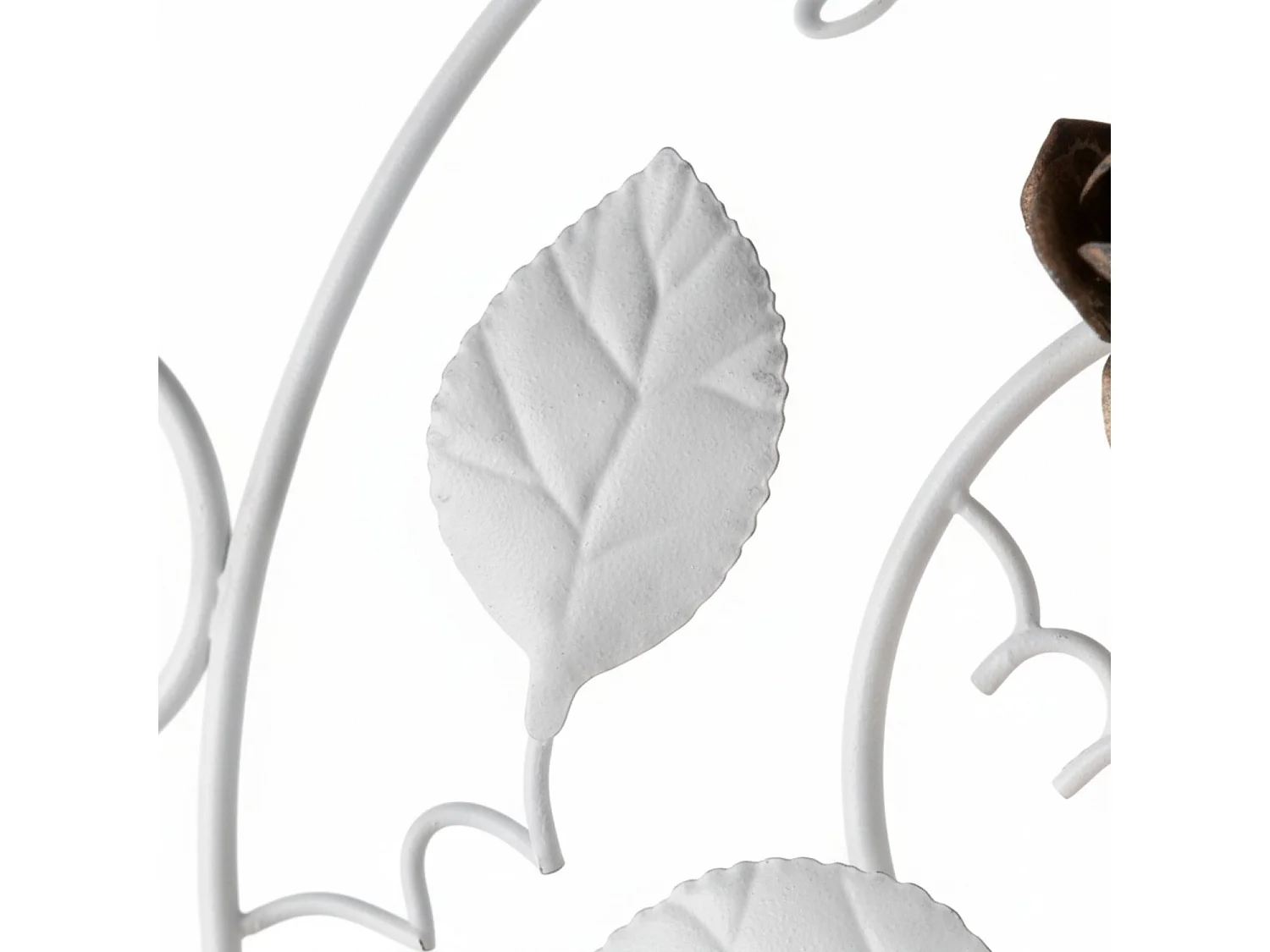 Beautiful shabby chic white lacquered iron ceiling lamp with 5 lights, H.22 x Ø65 cm, BL196-PL5-BCO