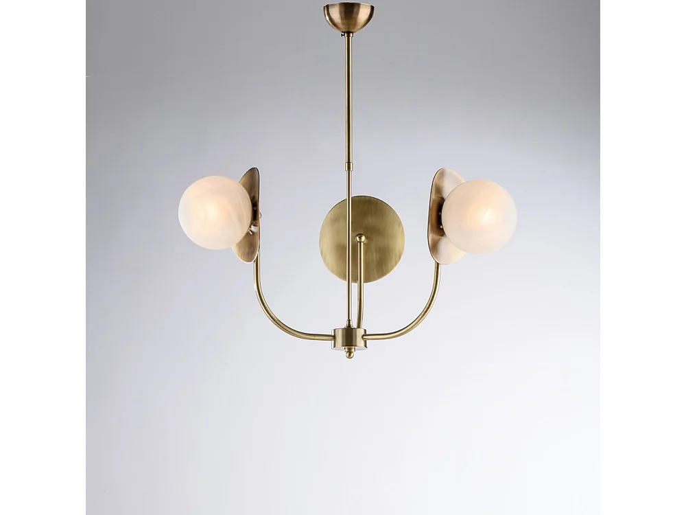 Selene - Lampa wisząca z brązowanego żelaza szczotkowanego 3 lampy X 80 - Ø52 - BL281-3-BRZ