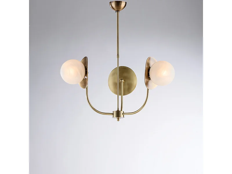 Selene - Lampa wisząca z brązowanego żelaza szczotkowanego 3 lampy X 80 - Ø52 - BL281-3-BRZ