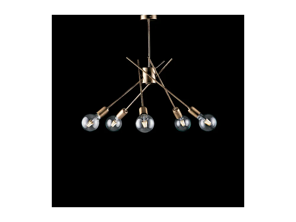 Polish Plafonnier en fer bronzé brossé 5 lumières H.53 d.56 BL186-PL5-BRZ