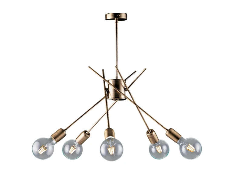 Polish - Geborsteld gebronsd ijzeren plafondlamp 5 lichts H.53 - Ø56 - BL186-PL5-BRZ