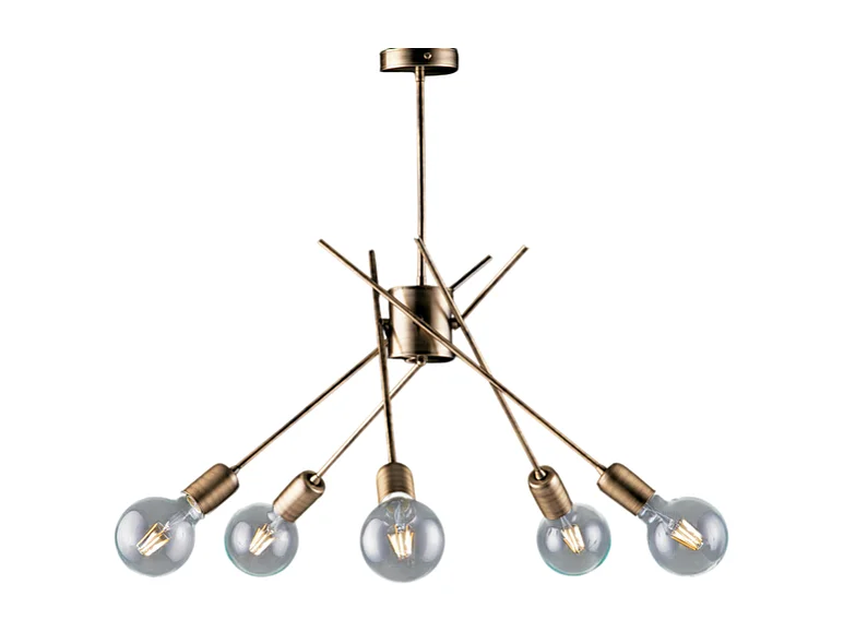 Polish Plafoniera in ferro bronzato spazzolato 5 luci H.53 Ø56 BL186-PL5-BRZ