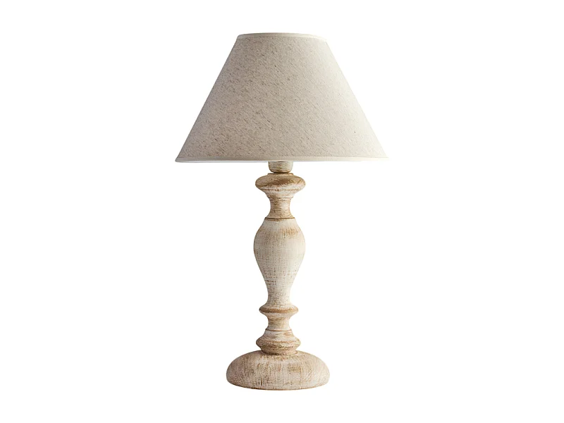 Cascina - Witte en duifgrijze houten lamp 1 lichts met lampenkap dm.35 H.57 - Ø35 - BL265-LM-BT
