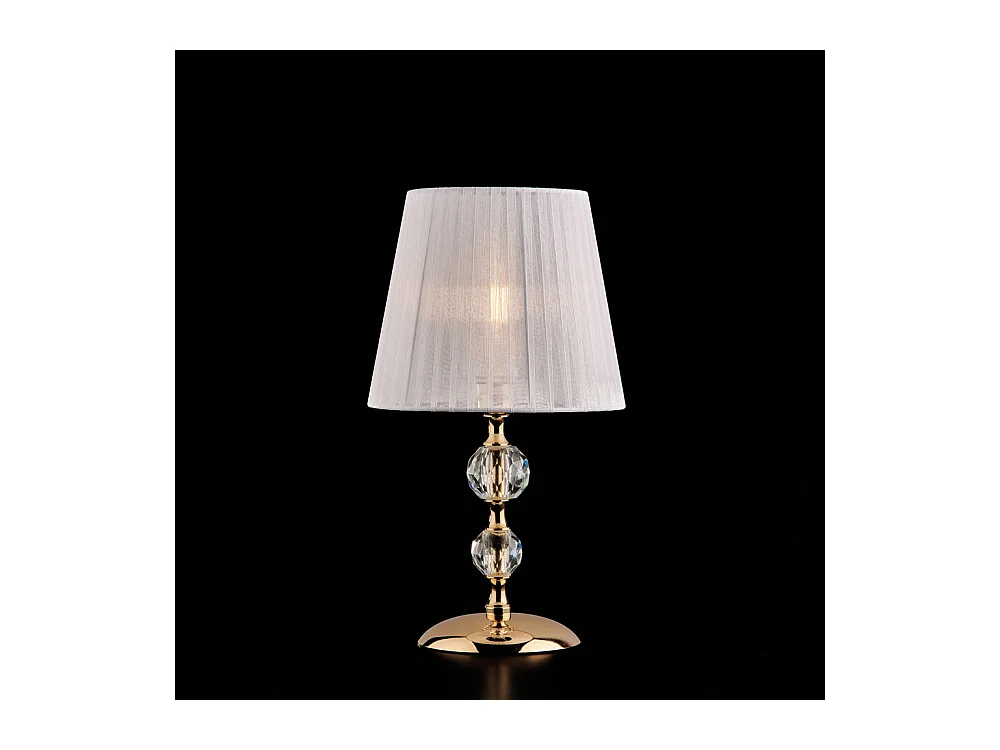 Ruben Lampe de table 1 lumière en fer doré et cristal avec abat-jour H.36 d.20 BL267-LT-OR