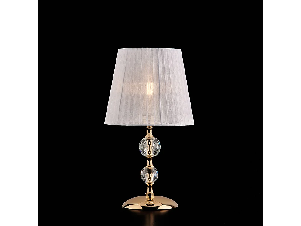 Ruben Lampe de table 1 lumière en fer doré et cristal avec abat-jour H.36 d.20 BL267-LT-OR