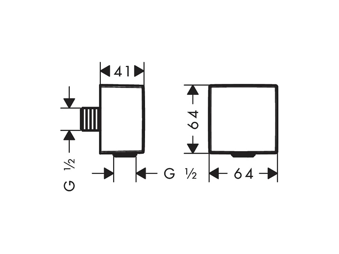 Coude de raccordement HANSGROHE FixFit  Square Bronze brossé
