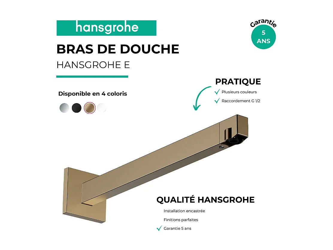 Bras de douche HANSGROHE E 39 cm Bronze brossé