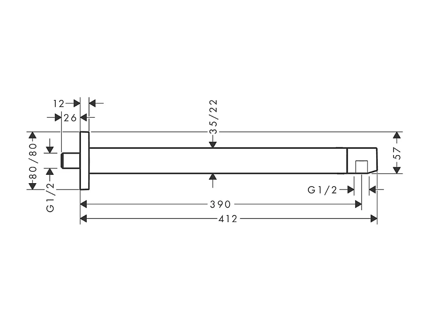 Bras de douche HANSGROHE E 39 cm Bronze brossé