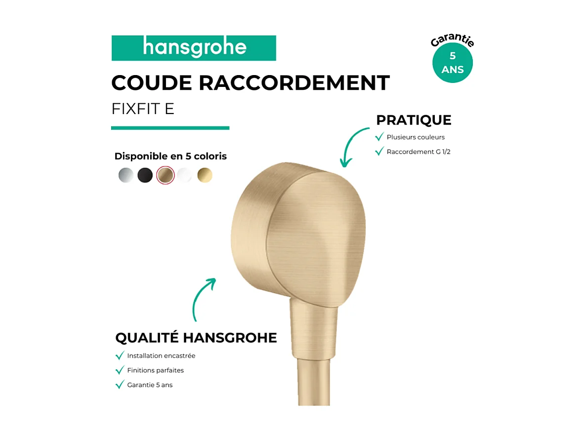 HANSGROHE FixFit E codo de conexión Bronce cepillado