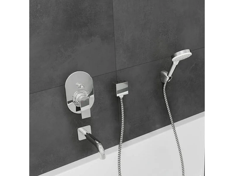 Coude de raccordement HANSGROHE FixFit Square Chromé