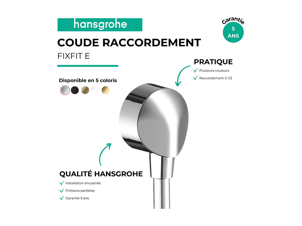 HANSGROHE FixFit E codo de conexión Cromo