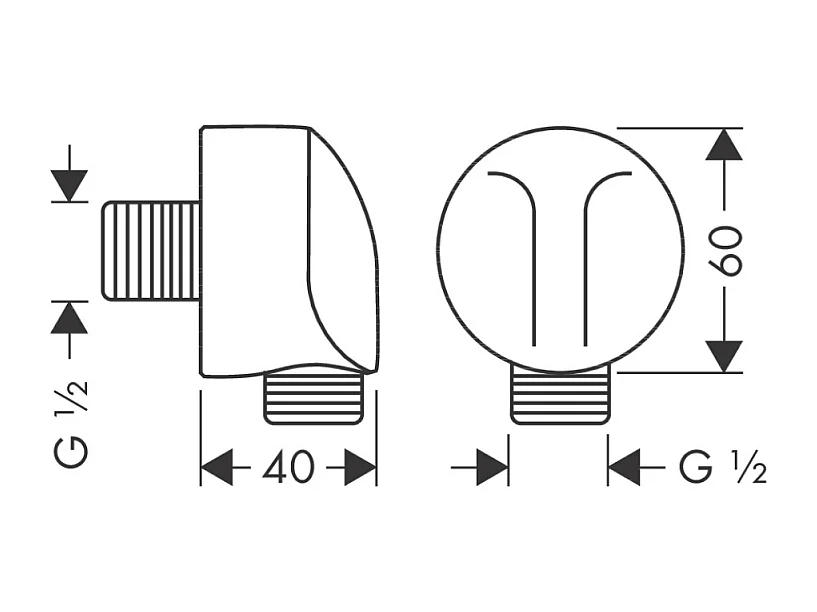Coude de raccordement HANSGROHE FixFit  E Aspect doré poli