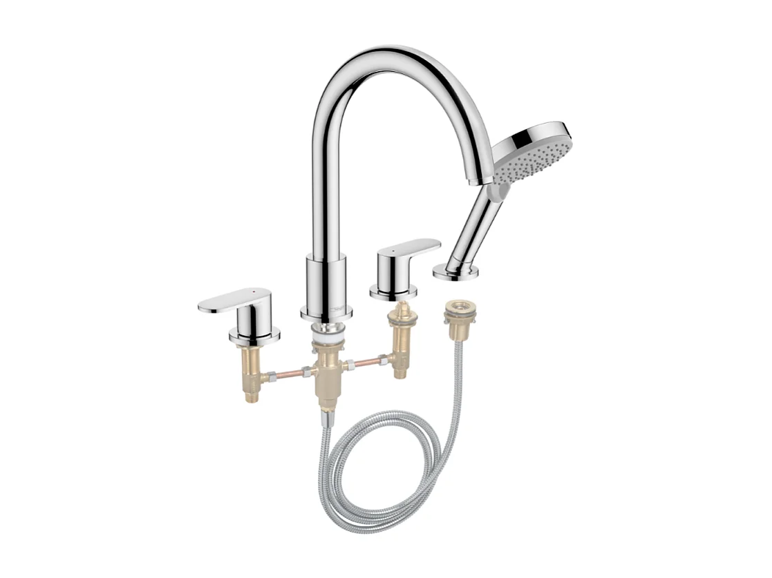 Mélangeur bain douche 4 trous HANSGROHE Vernis Blend chromé + corps d'encastrement