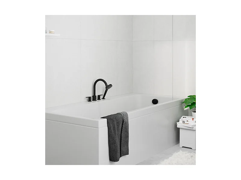 Mélangeur bain douche 4 trous HANSGROHE Vernis Shape noir mat + corps d'encastrement