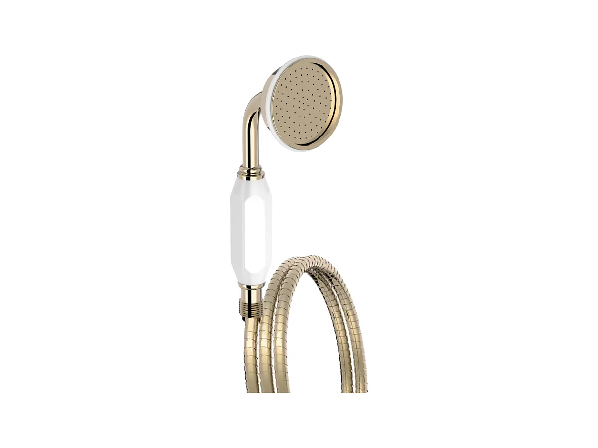 Pommeau de douche JACOB DELAFON Cléo 1889 or + flexible
