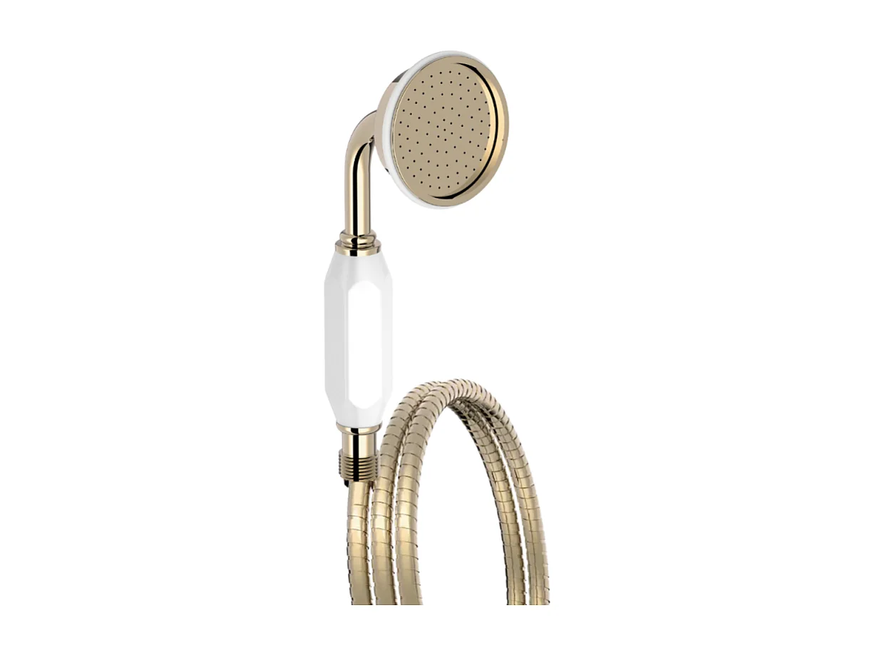 Pommeau de douche JACOB DELAFON Cléo 1889 or + flexible