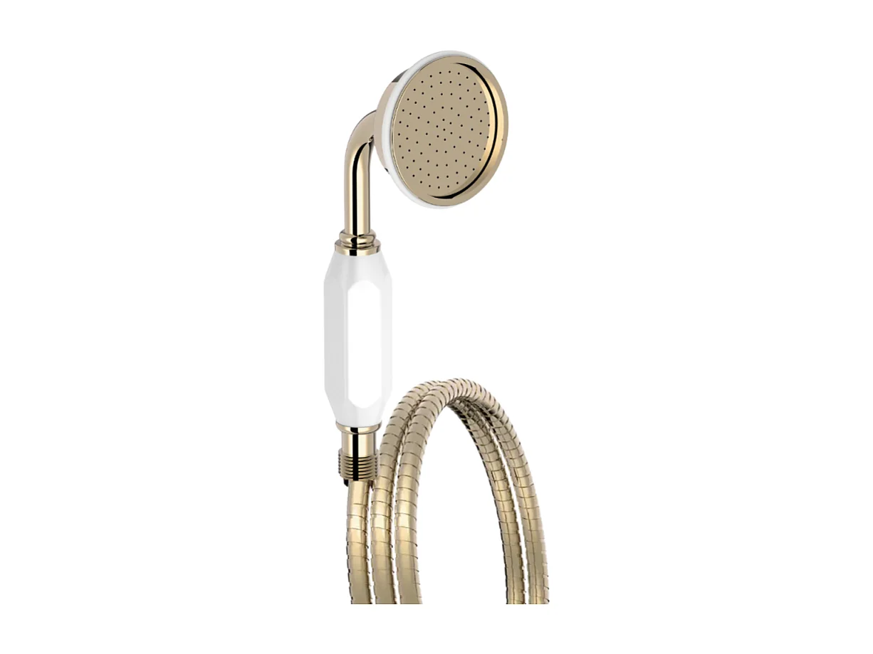 Pommeau de douche JACOB DELAFON Cléo 1889 or + flexible