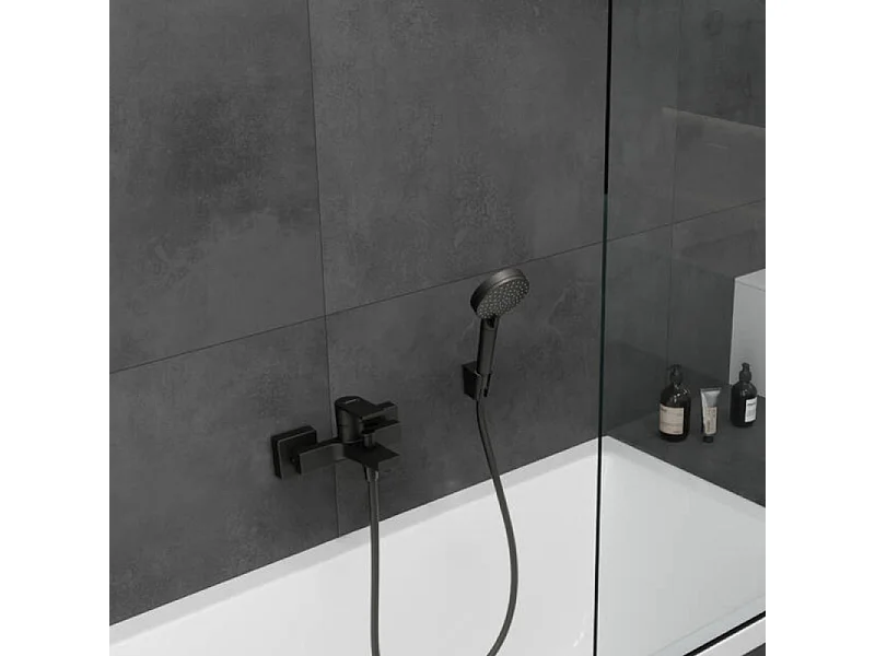 Support douchette mural HANSGROHE Porter'S Noir mat