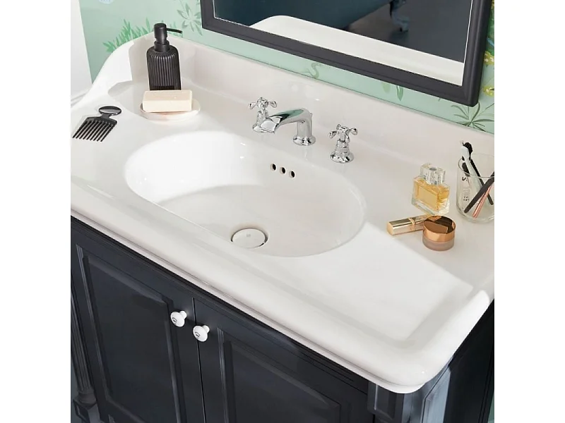 Mitigeur lavabo 3 trous rétro JACOB DELAFON Cleo poignées à croisillon chrome + nettoyant