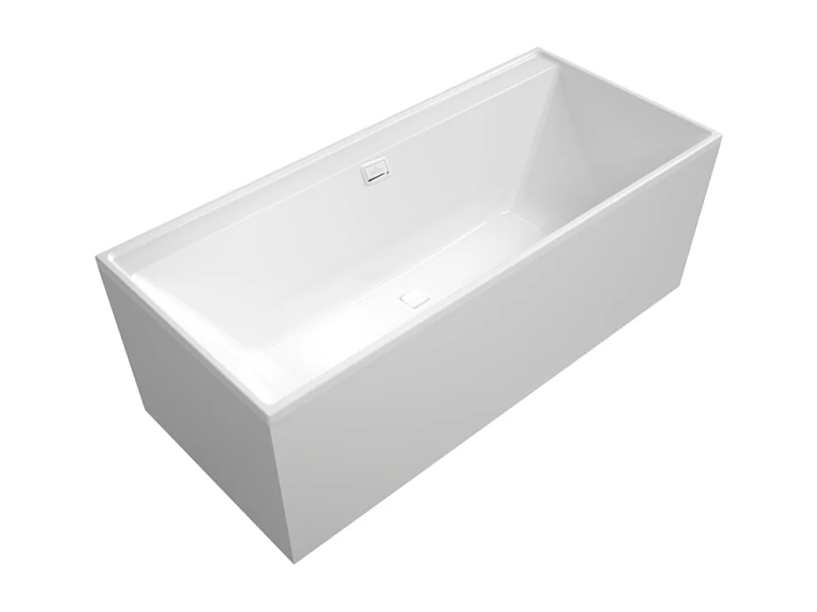 Baignoire droite 190 x 90 VILLEROY & BOCH Collaro acrylique blanc brillant avec vidage et trop plein blanc brillant