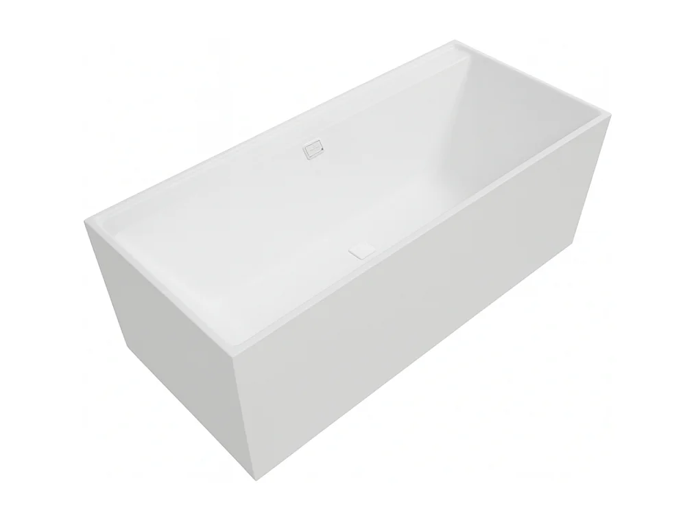 Baignoire droite 170 x 75 VILLEROY & BOCH Collaro acrylique blanc mat avec vidage et trop plein blanc mat