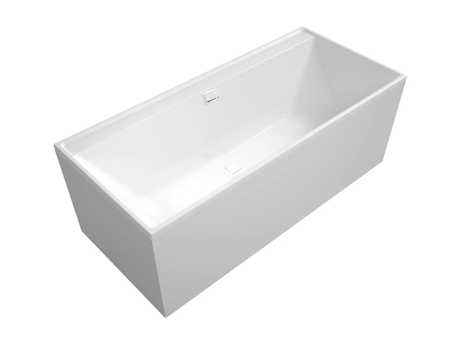 Baignoire droite 170 x 75 VILLEROY & BOCH Collaro acrylique blanc brillant avec vidage et trop plein blanc brillant