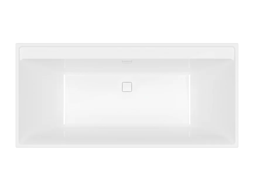 Baignoire droite 170 x 75 VILLEROY & BOCH Collaro acrylique blanc brillant avec vidage et trop plein blanc brillant