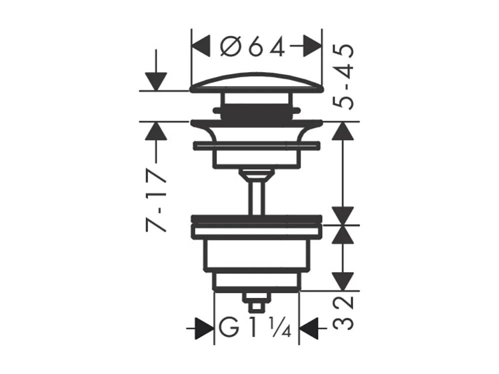 Bonde lavabo Push-open HANSGROHE bronze brossé