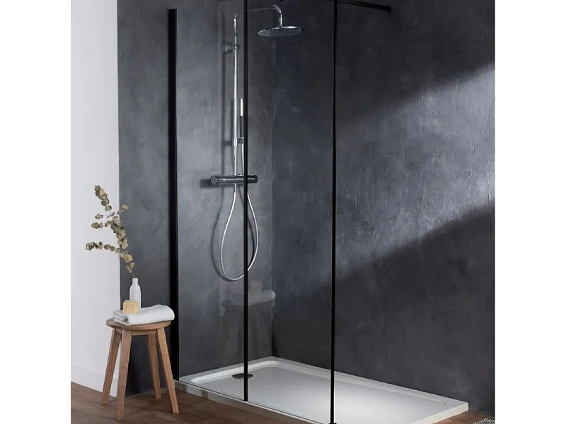 Paroi de douche à l'italienne 100 cm JACOB DELAFON Serenity noir mat