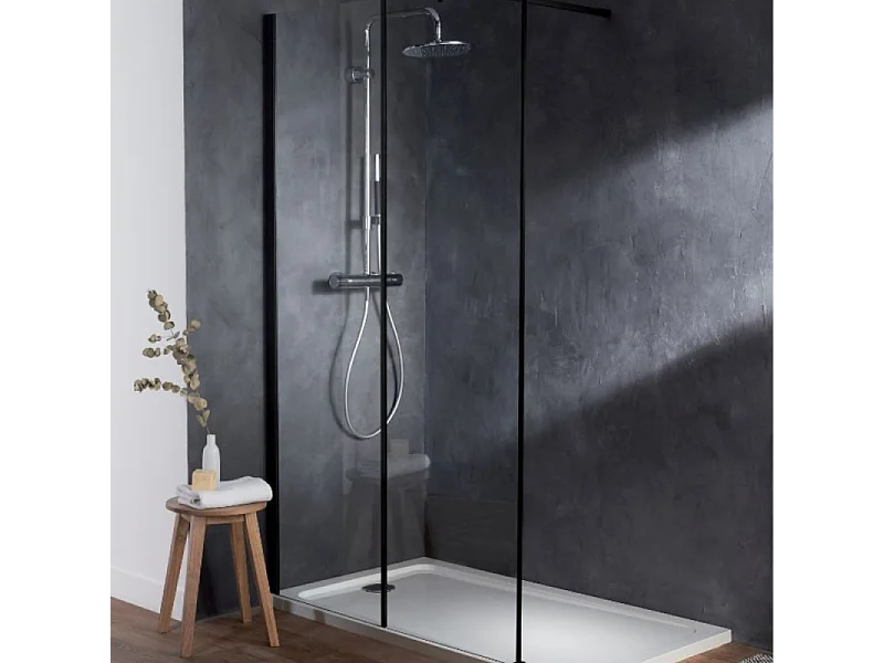 Paroi de douche à l'italienne 100 cm JACOB DELAFON Serenity noir mat