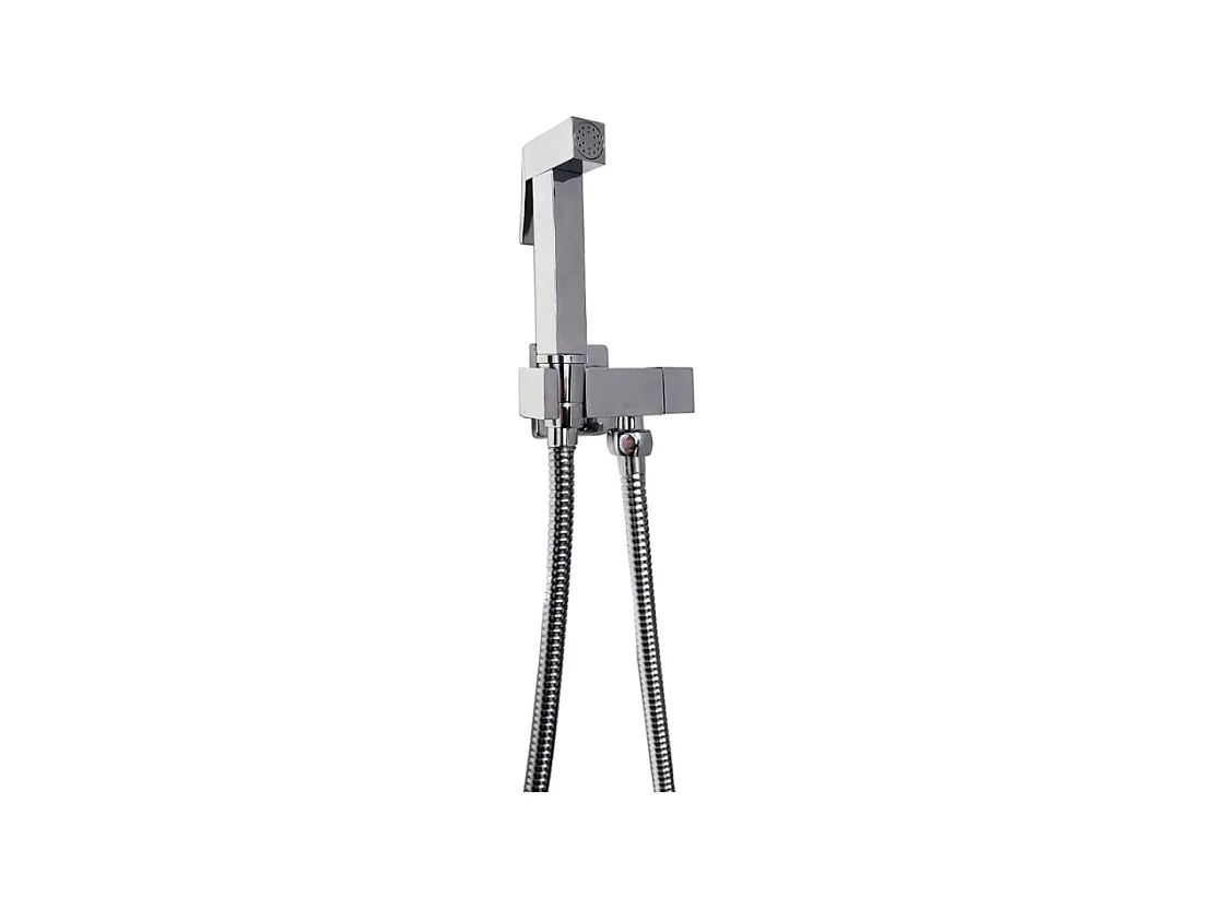 Douchette WC PAINI Cox carrée Chrome + support + flexible