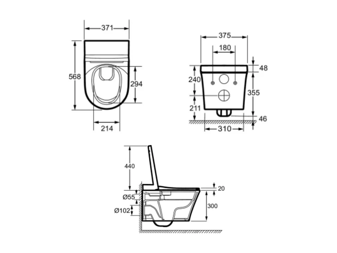 WC lavant sans bride JACOB DELAFON Seine avec télécommande + abattant