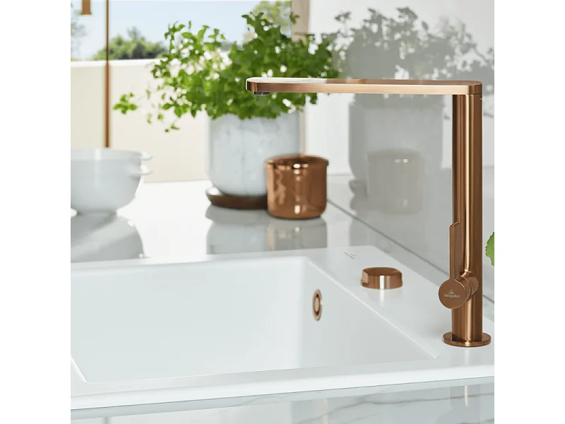 Bouton pour mécanisme 2 cuves, VILLEROY & BOCH en acier inoxydable finition bronze