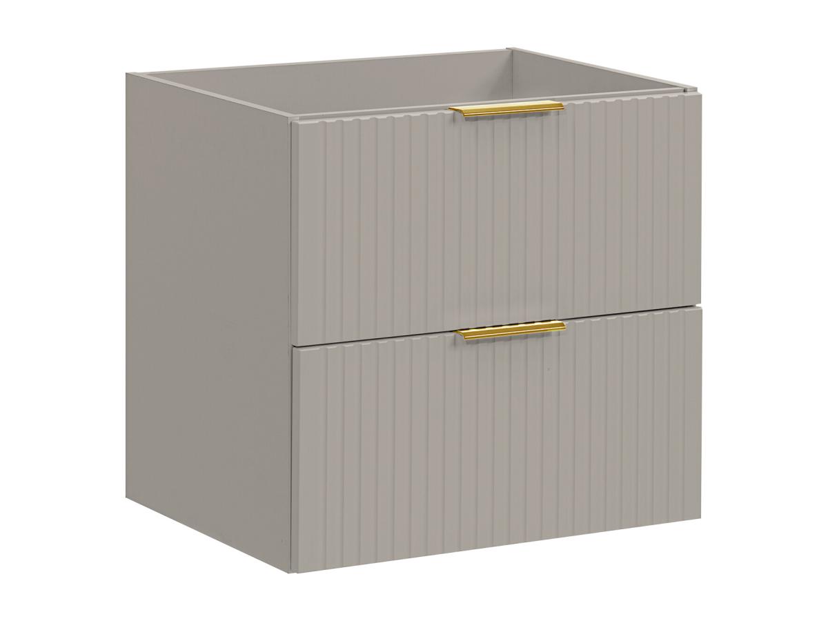 Waschbeckenunterschrank hängend - Streifenoptik - Beige - 60 cm - ZEVARA günstig online kaufen